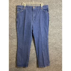 Wrangler Mens Cowboy Cut Slim Fit Jeans Size 42 Blue Dark Wash Western Tapered